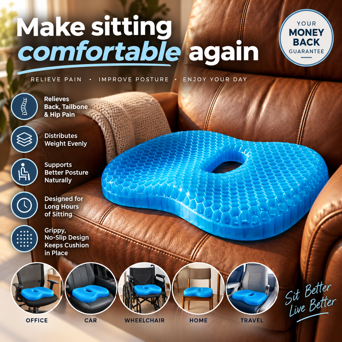 Eliminate Tailbone Pain And Sit Comfortably For Hours With Clira